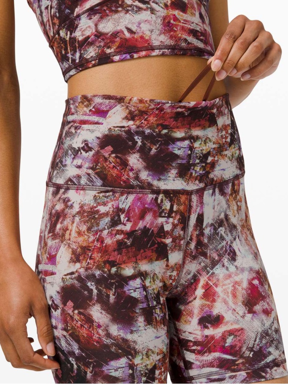 Lululemon Wunder Train High-Rise 6" Bike shorts in Urbantricity Multi print Sz 8 - Picture 13 of 14